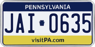 PA license plate JAI0635
