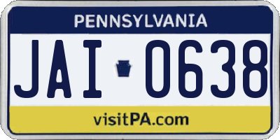 PA license plate JAI0638