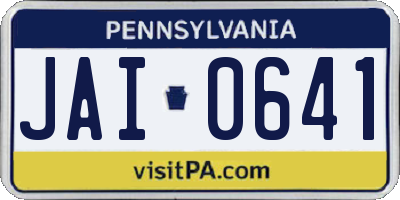 PA license plate JAI0641