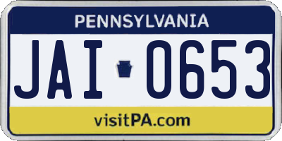 PA license plate JAI0653