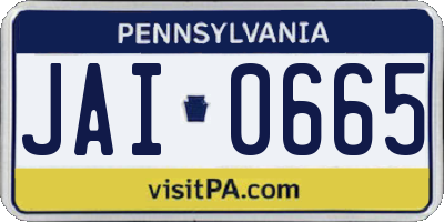 PA license plate JAI0665