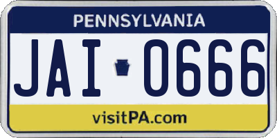 PA license plate JAI0666