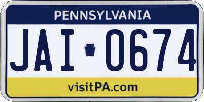 PA license plate JAI0674