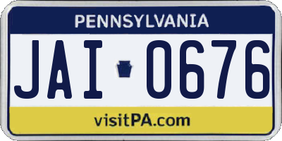 PA license plate JAI0676