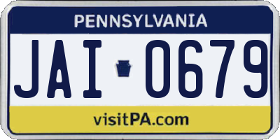 PA license plate JAI0679