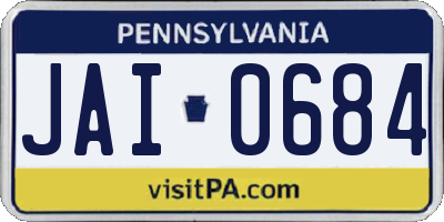 PA license plate JAI0684