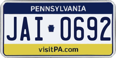 PA license plate JAI0692