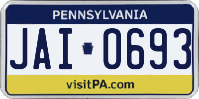 PA license plate JAI0693