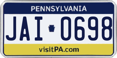 PA license plate JAI0698