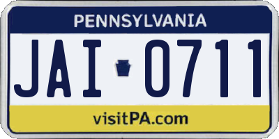 PA license plate JAI0711