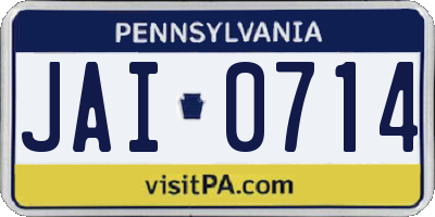 PA license plate JAI0714