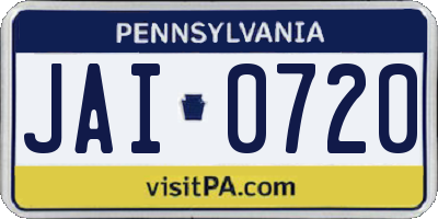 PA license plate JAI0720