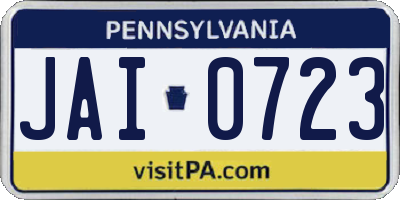 PA license plate JAI0723