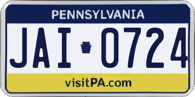 PA license plate JAI0724