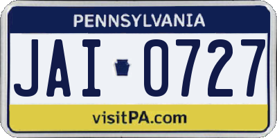 PA license plate JAI0727