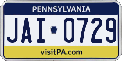 PA license plate JAI0729