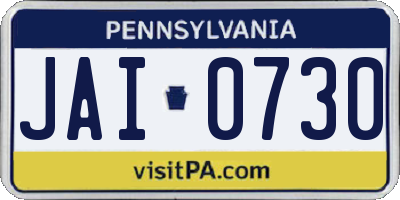 PA license plate JAI0730