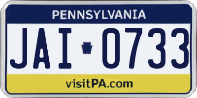 PA license plate JAI0733