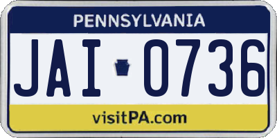 PA license plate JAI0736