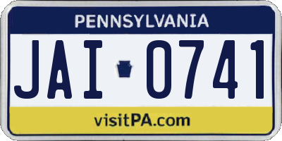 PA license plate JAI0741
