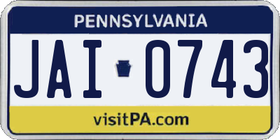 PA license plate JAI0743