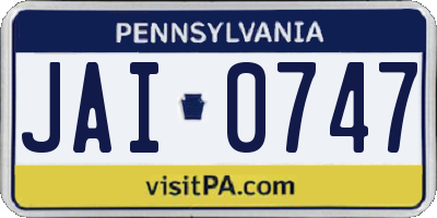 PA license plate JAI0747
