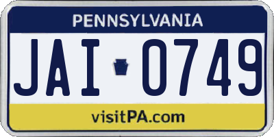 PA license plate JAI0749