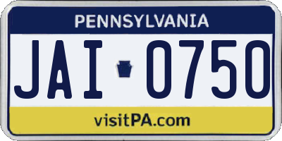 PA license plate JAI0750