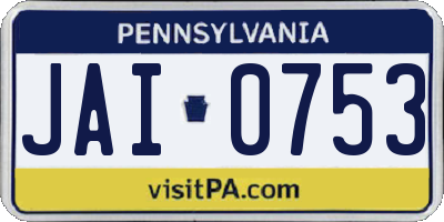 PA license plate JAI0753