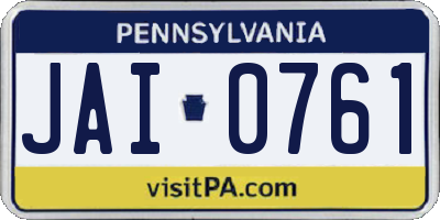 PA license plate JAI0761
