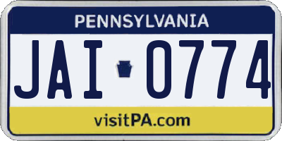 PA license plate JAI0774