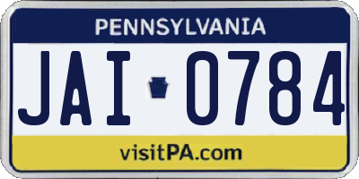 PA license plate JAI0784
