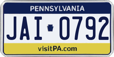 PA license plate JAI0792