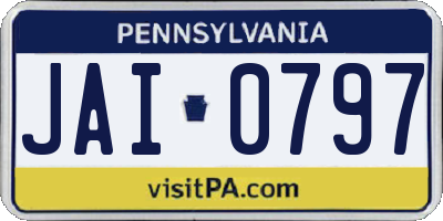 PA license plate JAI0797