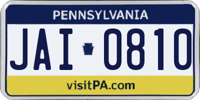 PA license plate JAI0810