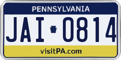 PA license plate JAI0814