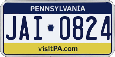 PA license plate JAI0824