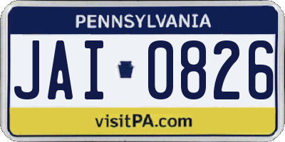 PA license plate JAI0826