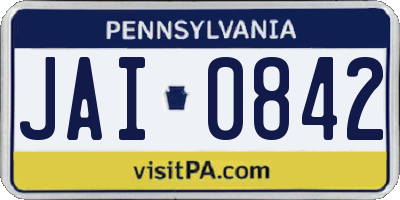 PA license plate JAI0842