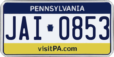 PA license plate JAI0853