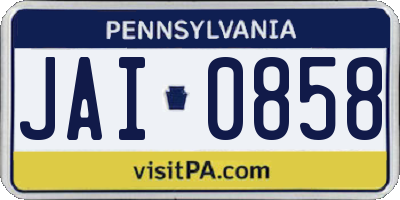 PA license plate JAI0858
