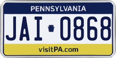 PA license plate JAI0868