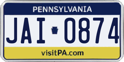 PA license plate JAI0874