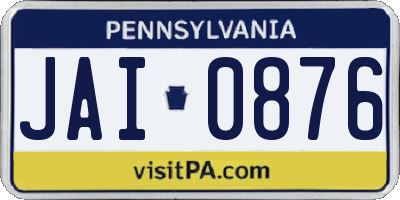 PA license plate JAI0876