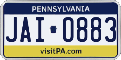 PA license plate JAI0883