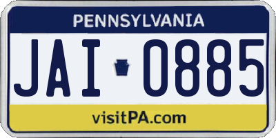 PA license plate JAI0885