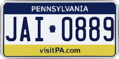 PA license plate JAI0889