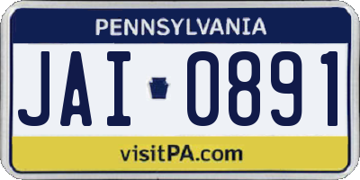 PA license plate JAI0891