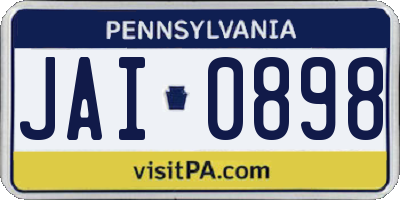 PA license plate JAI0898