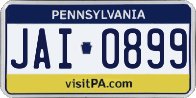PA license plate JAI0899